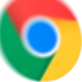 A blurred circular logo with a central blue circle, surrounded by red, green, and yellow segments.