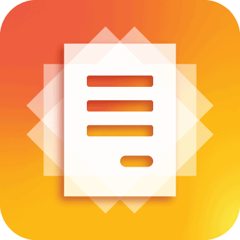 Orange background with icon of multiple pieces of paper representing a stack of forms