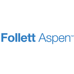 The logo contains the text "Follett Aspen™" in blue, with a white background.