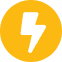 A white lightning bolt icon centered on a yellow square background. There are no additional elements or text present in the image.