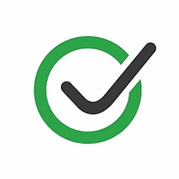 A black checkmark is enclosed by a green circle, centered on a plain white background.