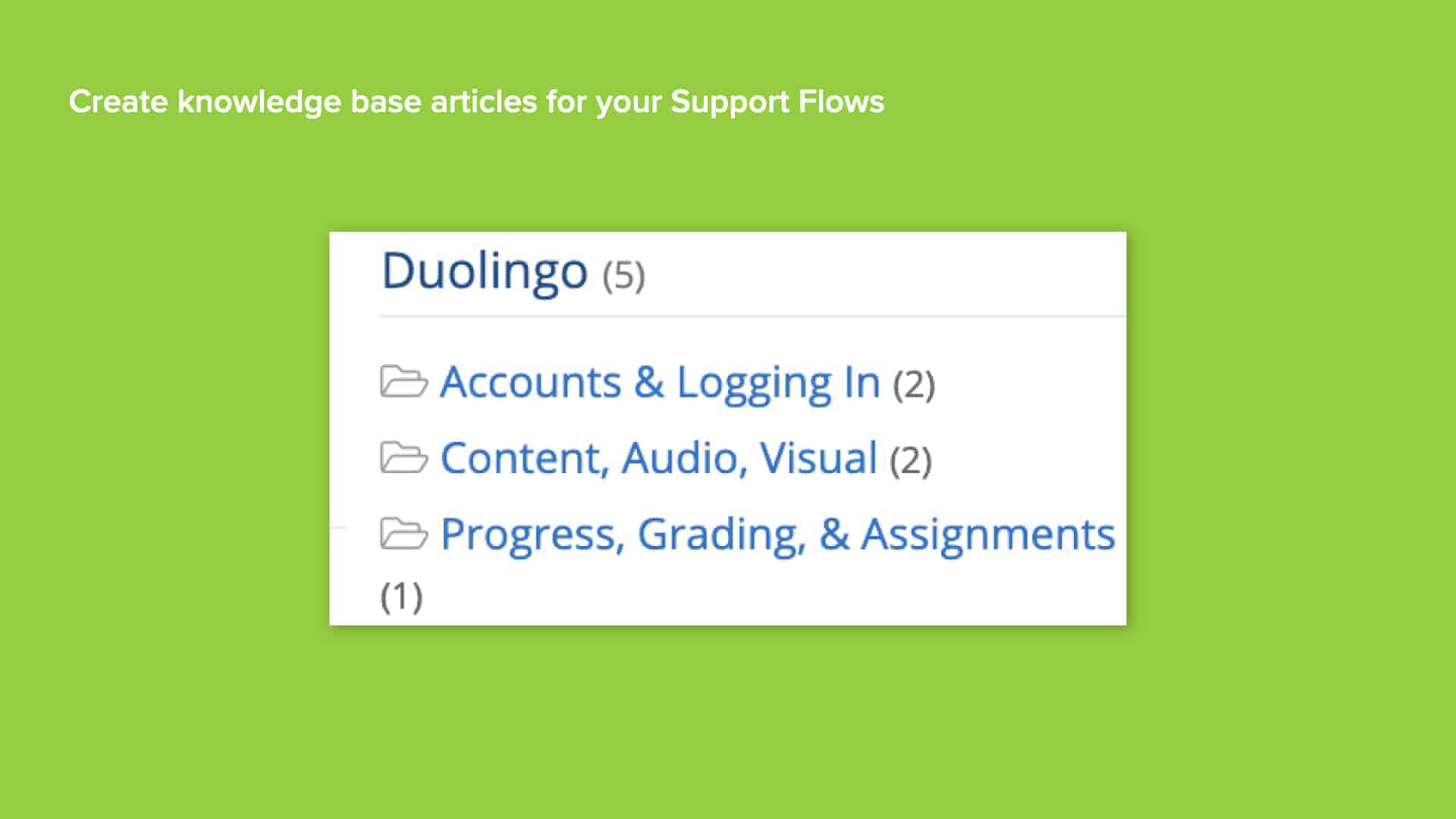Screenshot of Incident IQ knowledge base articles creation for support flows