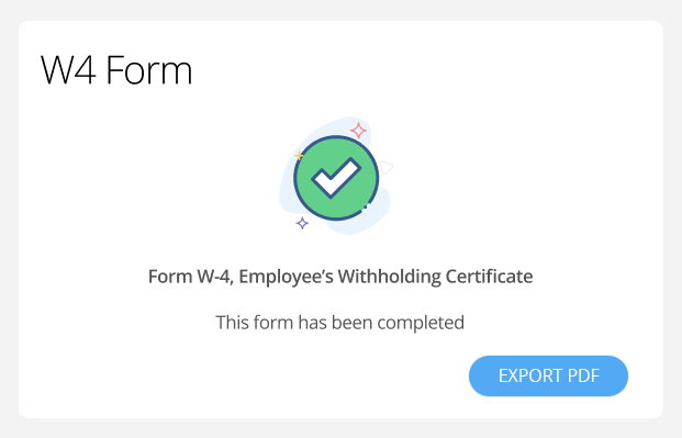 Screenshot of PDF exporting for a W4 form through Incident IQ platform