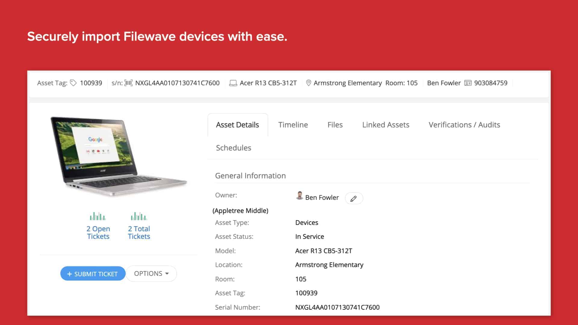 Screenshot of Incident IQ's Asset Details screen