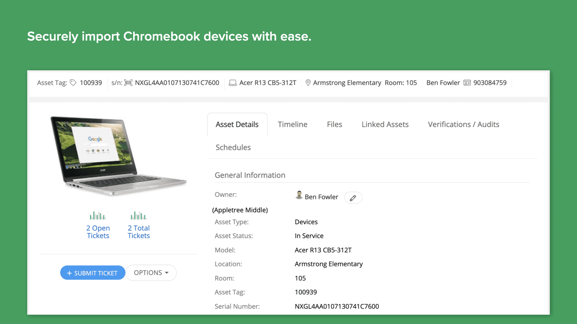 Screenshot of Incident IQ's Asset Details screen