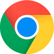 A circular logo with a blue circle center, surrounded by red, green, and yellow segmented sections, representing the Google Chrome web browser icon against a plain white background.