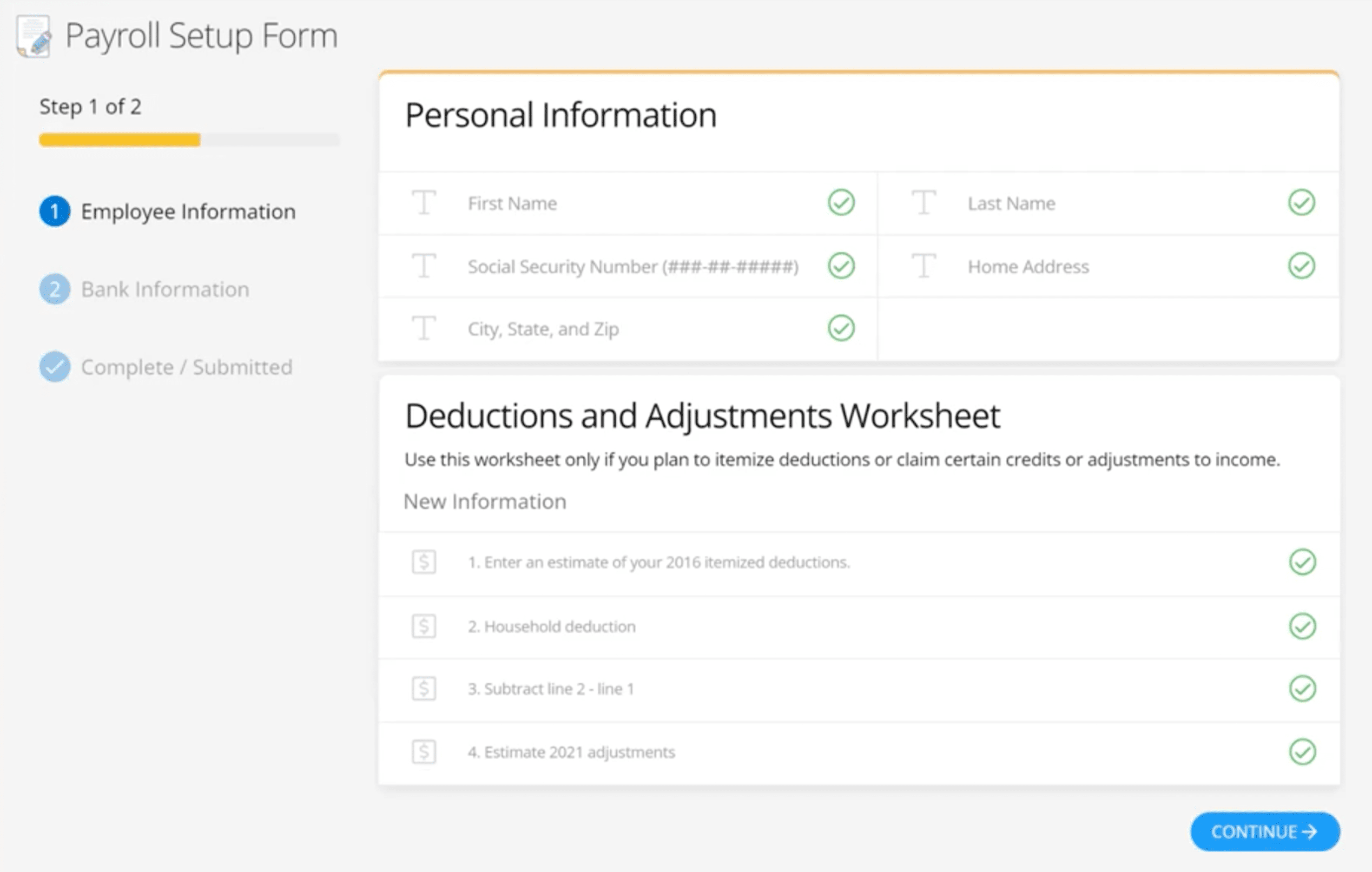 Payroll form creation screen through Incident IQ's Form Manager app