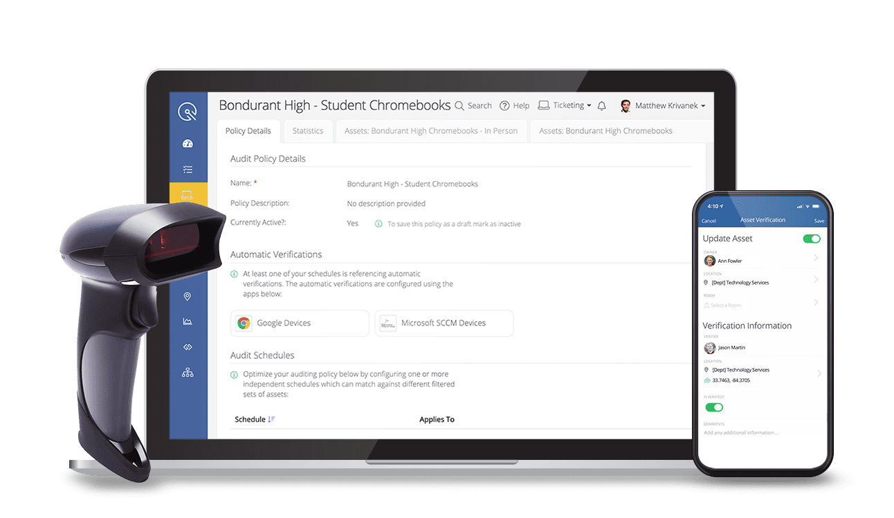 Hand-held scanner, laptop, and mobile phone