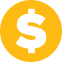 A white dollar sign symbol is centered on a vibrant yellow square background, representing currency or financial context.