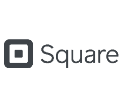 A gray square logo with a hollow center appears next to the word "Square" in gray text, set against a dark background.