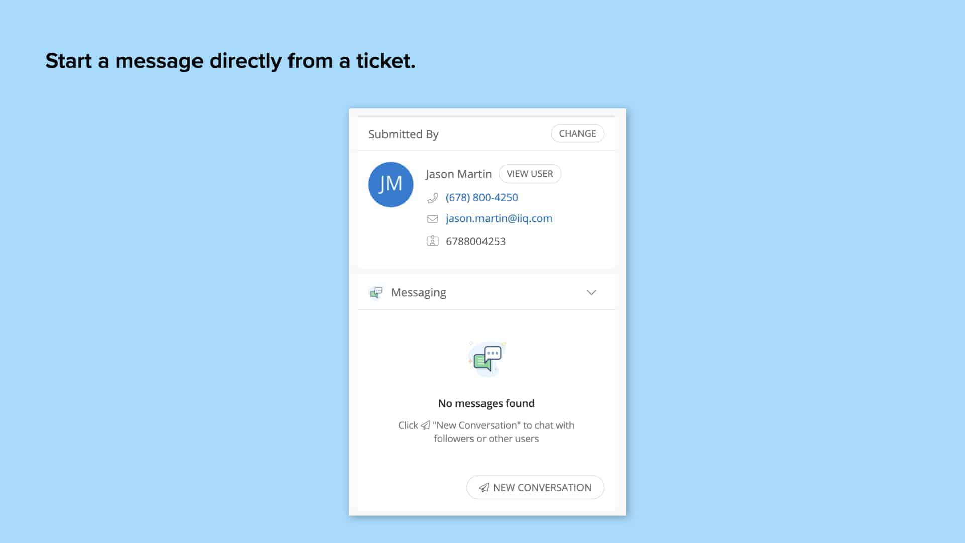 Screenshot of Incident IQ's Support Messenger direct message platform
