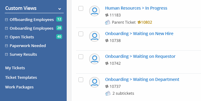Screenshot of ticket workflow reporting on Incident IQ platform