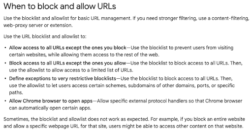 How to block URLs in Google admin console
