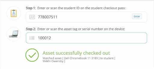 Asset deployment screen in school help desk software