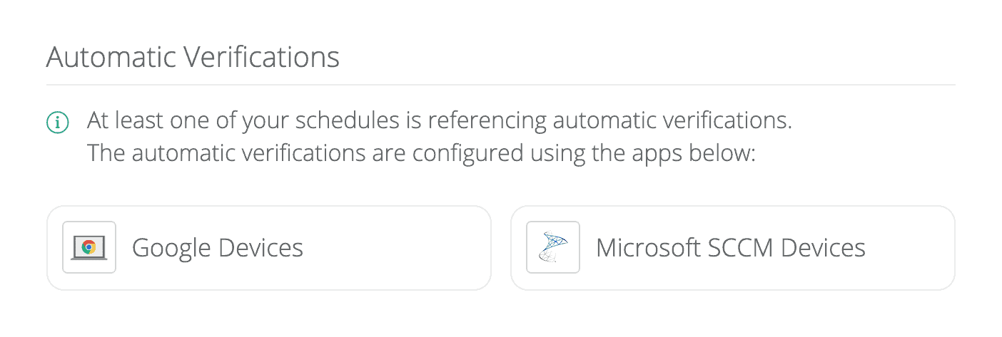 Automatic verifications screen image