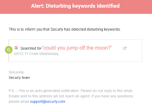 student keyword alert