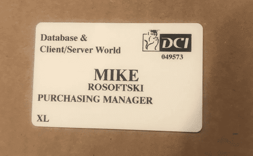 Funny school trade show badge