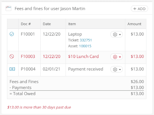 Student account balance in an sis system