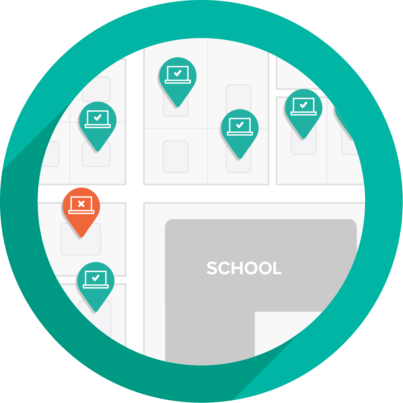 Illustrated map showing the remote location of assets.