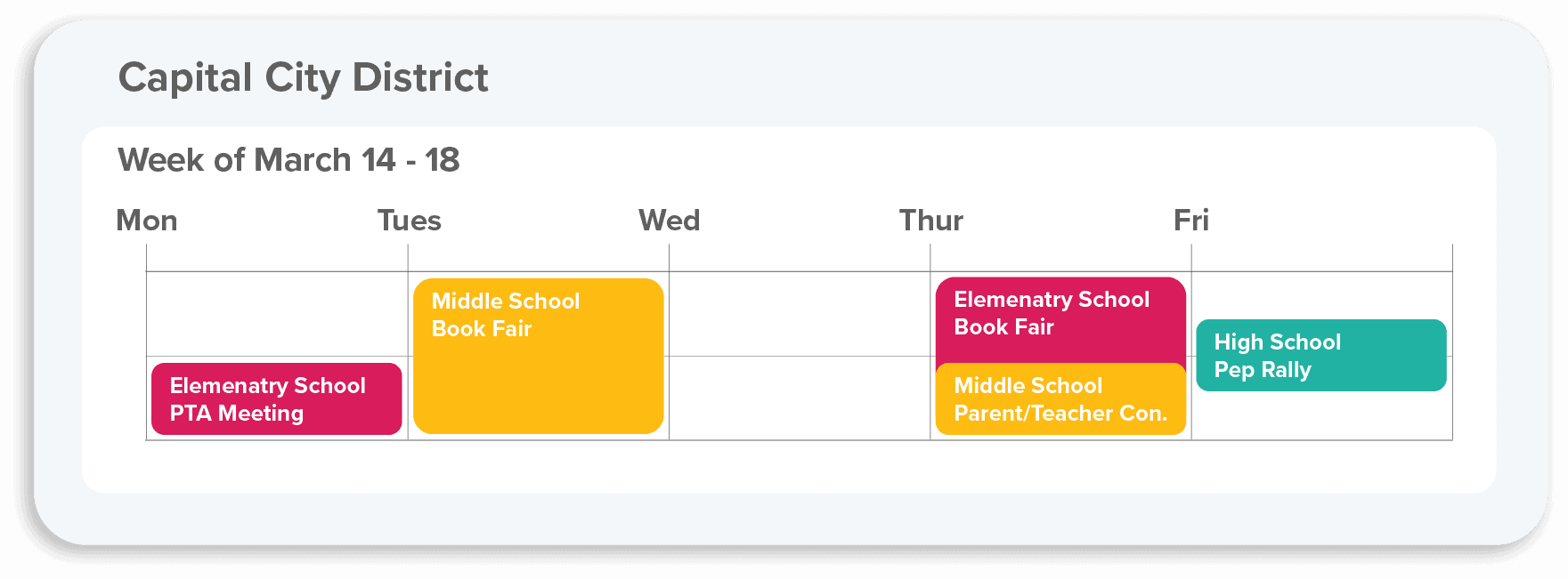 District event calendar