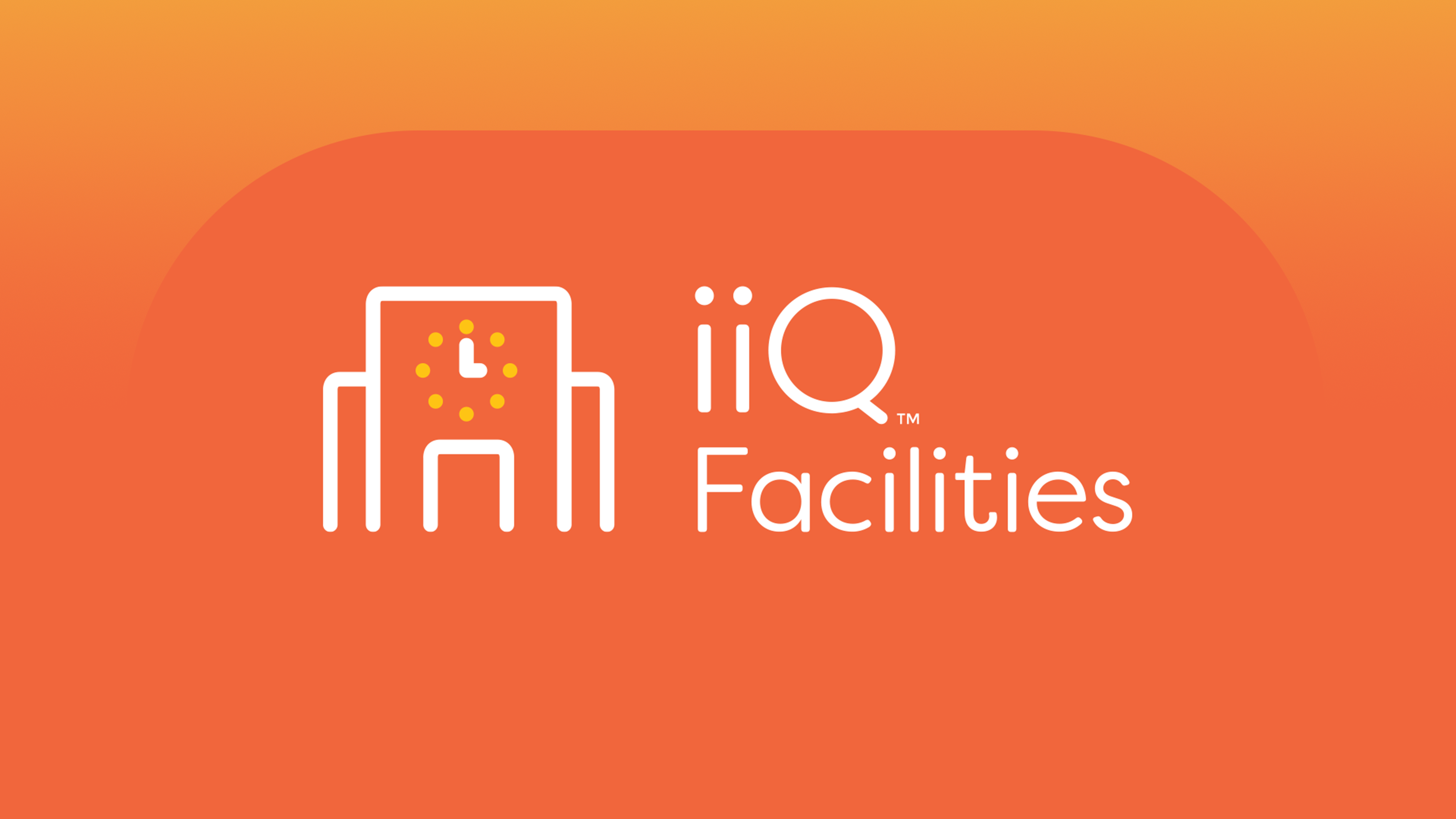 iiQ Facilities logo on orange background